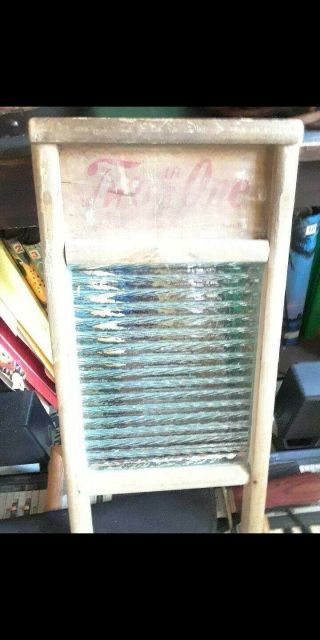 Vintage Glass Wash National Washboard Ww2 Era