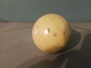 Antique Vintage Billiard White Cue Pool Ball With Green Diamond Inlay Bakelite?