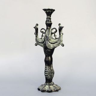 Collectable China Antique Bronze Handwork Carve Noble Phoenix Rare Candlestick