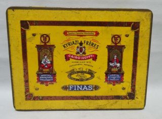Rare Old Tin Cigarette Box Kyriazi Freres Finas Berlin A.  G.  Germany 50 Cigarette