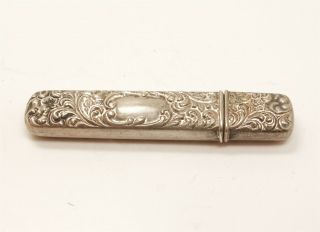 Estate Antique 19th Century Sterling Silver Art Nouveau Repousse Needle Case
