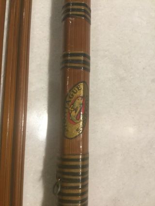 Rare Montague Sunbeam Bamboo Fly Rod W/spare Tip Section (4 Piece) 9 Foot