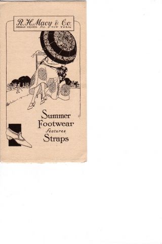 Very Rare Antique Art Deco 4 Page Booklet Summer Footwear Ad Macy Flappers 1920s