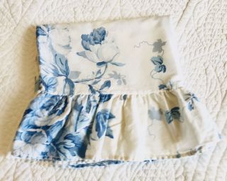 Rare Vintage Ralph Lauren Home Elsa Blue Floral Ruffle Std Pillowcase Roses Euc