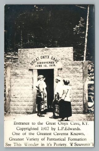 Great Onyx Cave Entrance Kentucky Rppc Antique Photo Mammoth National Park 1917