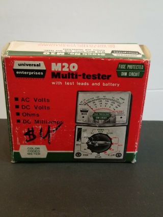 Vintage Universal Enterprises M20 Multi Purpose Tester W/ Box & Papers