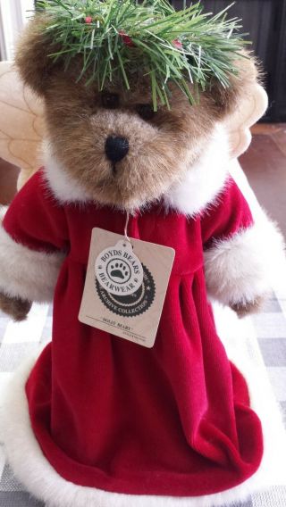Rare Boyd’s Bears Christmas Tree Topper " Holly Beary " 12inch Plush Bear