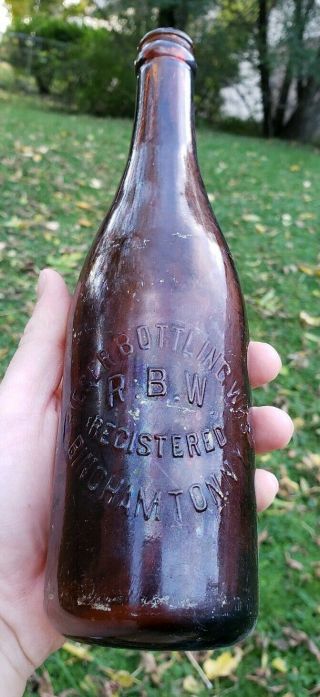Antique Beer Bottle Rieger Bottling Wks Binghamton Ny Pre Prohibition Crown Top