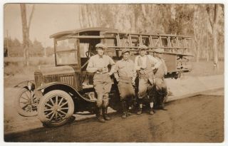 Truck Workers Laborers Labor Rppc Rp Real Photo Postcard Ladder Antique Vintage
