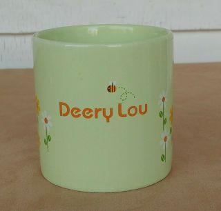 DEERY LOU Coffee Mug Great RARE Sanrio Pale Green Ceramic 3