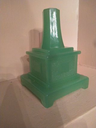 Antique Vtv Art Deco Green Glass Lamp Base Part