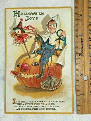 Antique Halloween Vintage Postcard International Art Hallowe 