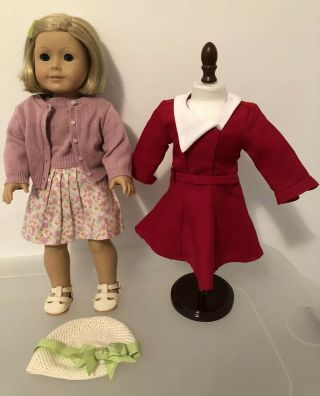 American Girl Doll Kit Kittredge In Meet Outfit Plus Christmas Outfit - Vintage