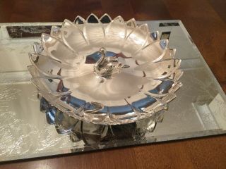 VINTAGE REED AN£ BARTON SILVER PLATED SWAN WATER LILLY BON BON DISH 2