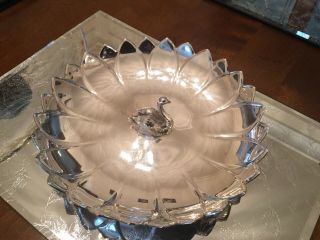 VINTAGE REED AN£ BARTON SILVER PLATED SWAN WATER LILLY BON BON DISH 3