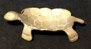 Vintage Brass Turtle Ashtray Soap Sponge Dish Carved Antique Footed Trinket