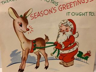 Vintage 30s Christmas Rudolph The Red Nosed Reindeer Pop Up Robert May Card Rare