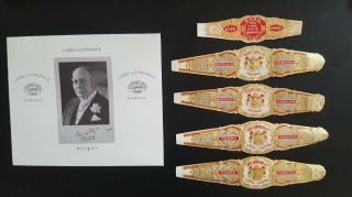 Rare,  5x 19th Century Cigar Bands,  1 Label Lord Lonsdale