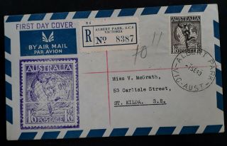 Rare 1949 Australia 1/6 - Hermes & Globe Stamp On Private Martindale Fdc