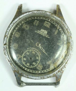 Antique German Wehrmacht Military Arsa Watch 34mm Wristwatch Dh 1940 - S W033