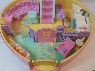 Vintage Lucy Locket Polly Pocket Carry Play Case Large Heart 1992 Bluebird 2