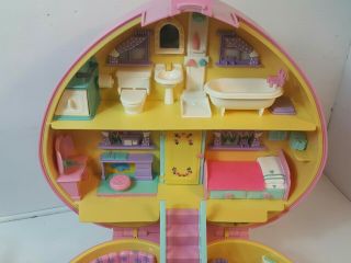 Vintage Lucy Locket Polly Pocket Carry Play Case Large Heart 1992 Bluebird 3