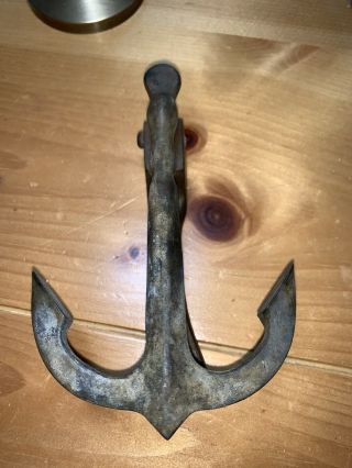 Antique Bronze Copper Brass Metal Navy Anchor Door Knocker Old Good Sound
