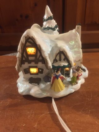 Rare Disney Snow White & Seven Dwarfs Christmas Village House