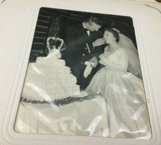Vintage Antique 1950s Professional Wedding Photo Album Black & White Pictures