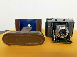Antique Vintage Ready Set Royal Folding Camera With Case Brown Enna Werk Lens