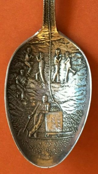 Rare True Skyline Joplin Missouri Miners Mining Sterling Silver Souvenir Spoon