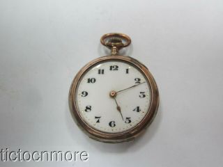 Antique European Pendant Pocket Watch.  800 Silver Vermiel German Case