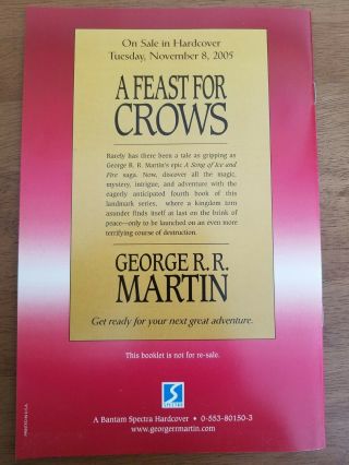 SIGNED A Feast For Crows Rare Pre - Publication Excerpt by George R.  R.  Martin 3