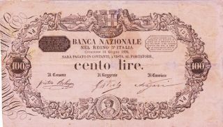 100 Lire Fine Banknote From Italy 1895 Pick - S742 Very Rare