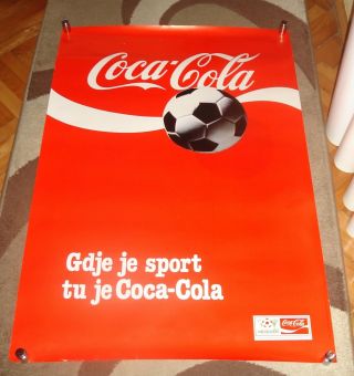 Yugoslavia Coca Cola Yugoslavia Poster Soccer World Cup Mexico 1986 - Very Rare