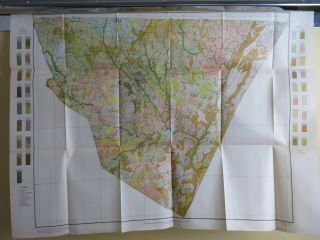 1910 Antique Color Map Cabarrus County North Carolina Concord 32 X 24 0419