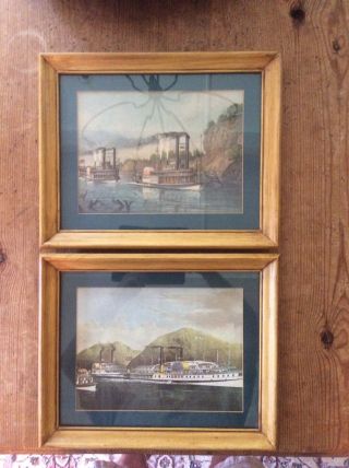 Vintage Nautical Paddleboat Steamboat Framed Prints Currier And Ives