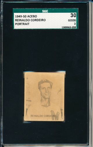 1949 50 Acebo Reinaldo Cordeiro Negro League Rare Like Sgc 30 = Psa 2