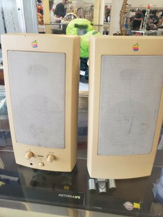 Vintage Apple Design Powered M6082 Computer Speakers 1993 Ultra Rare