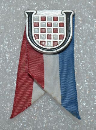 Croatia Croatian Emigration Ustasa Coat Of Arms Vintage Pin Badge Rare
