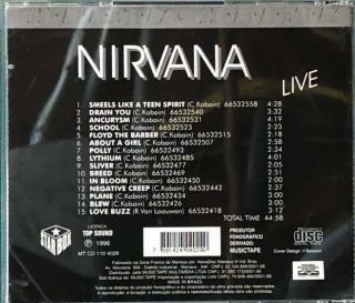 CD: Nirvana Live Brazil 1996 15 Tracks Ultra Rare Trax Star Box Music 2