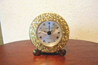 Rare 7 Jewel Vintage Hamilton Table Alarm Travel Clock Swiss Made 2 1/2 " Tall