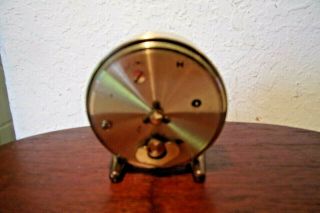 Rare 7 Jewel Vintage Hamilton Table Alarm Travel Clock Swiss Made 2 1/2 