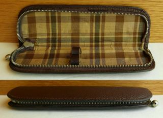 Montblanc 2 Pen Tartan Case for 124,  134,  144 set 1930 - 50s Size 4.  RARE. 3