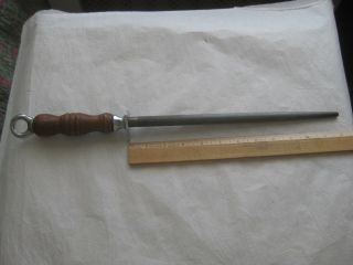 Rare Vintage Utica Cutlery Co Knife Sharpener Steel Kitchen Butcher Sharpening