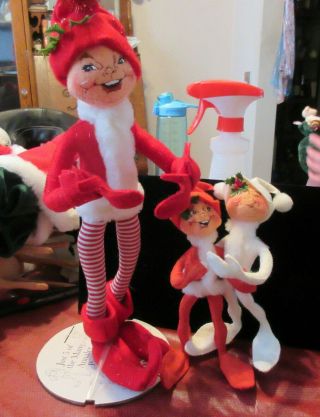Vintage Annalee Mobilitee Dolls 3 Santa 