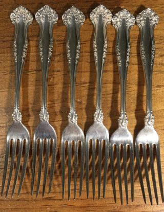Six Vintage 1847 Rogers Bros.  Silverplate Dinner Forks 1901 Avon Pattern