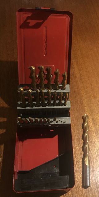 Vintage Cleveland Twist Drill Bits With Index Case 1/16” - 1/2” X 1/64” Rare