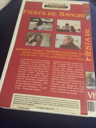 FIESTA DE SANGRE VHS FLACO GUZMAN RARE MEXICAN SPANISH CULT ACTION VTG 2