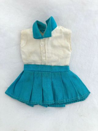 Vintage Pepper Or Skipper ? Clone Doll Outfit Turquoise White Dress
